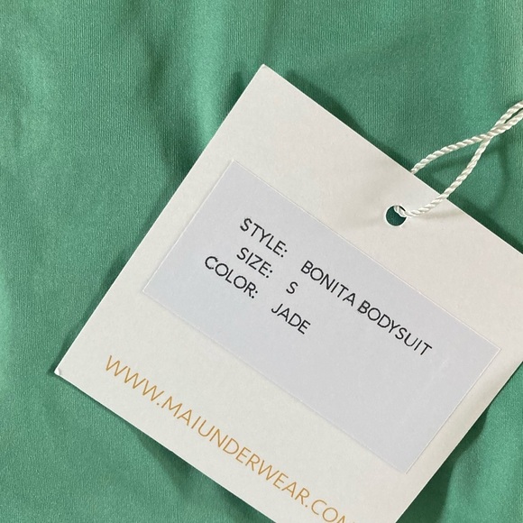 Mai Deluxe Collection Bonita Bodysuit Swimsuit NWT in Jade - Picture 5 of 8